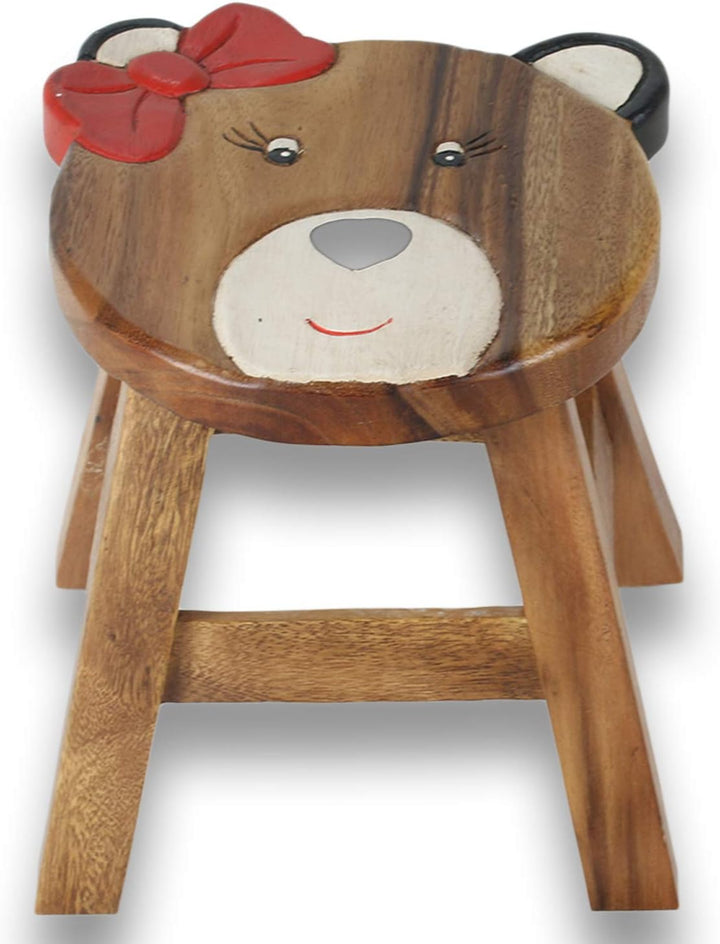 ART-CRAFT Vielseitiger Kinderhocker Holzhocker rund aus Massivholz Tiermotiv Wal mit vielen Einsatz
