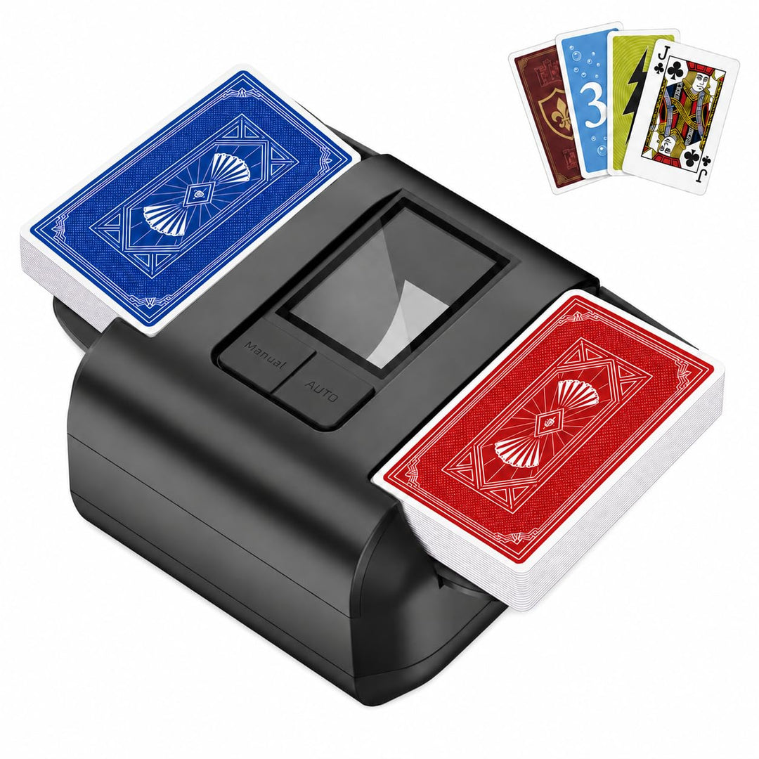 Kartenmischer für 1-2 Decks, Auto-Stop &amp; Handbetrieb, USB-betrieben | Perfekt für Poker, Blackjack u