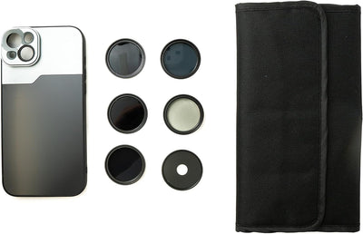 SYSTEM-S ND Filter Set 37 mm Neutraldichte mit Hülle und Tasche für iPhone 14 Plus