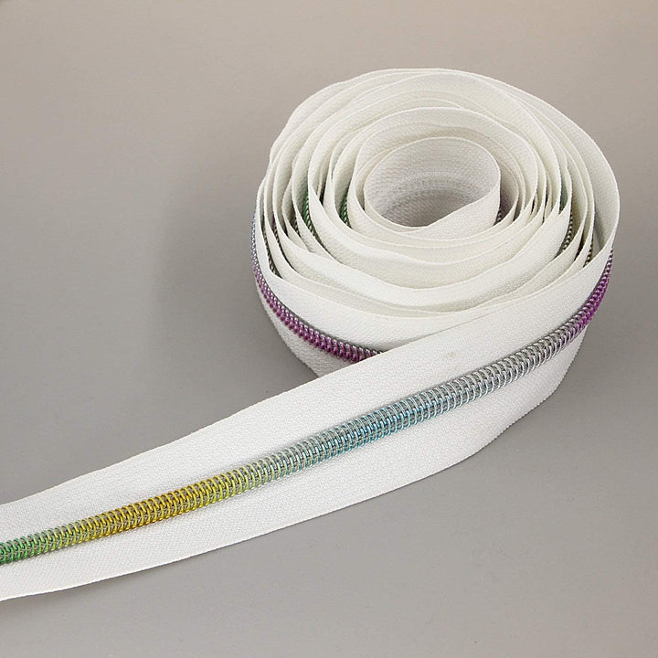 Leekayer 5# Reissverschlüsse Bunte oder goldene Zähne Reissverschluss Zufällig senden 9 m weisses Kl