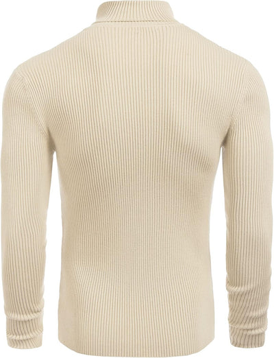 COOFANDY Herren Rollkragen Pullover Langarmshirt Feinstrick Sweater Rollkragen Freizeit Slim fit Bas