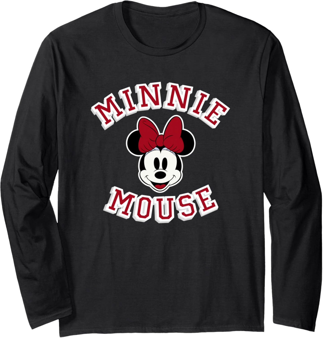 Disney Mickey and Friends Minnie Mouse Vintage Varsity Langarmshirt