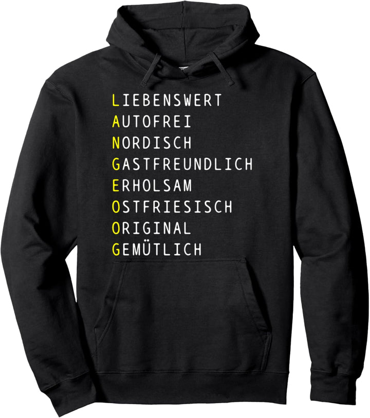 Langeoog Adjektive Insel Urlaub Nordsee Wattenmeer Reise Pullover Hoodie