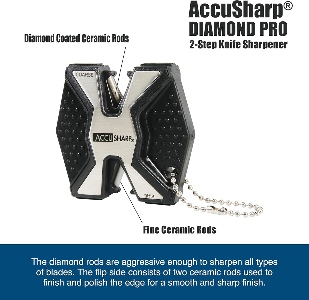 AccuSharp Messerschärfer Sharp and Easy Diamant Pro Rutschfester, Silber, ACCU-017C, Silber