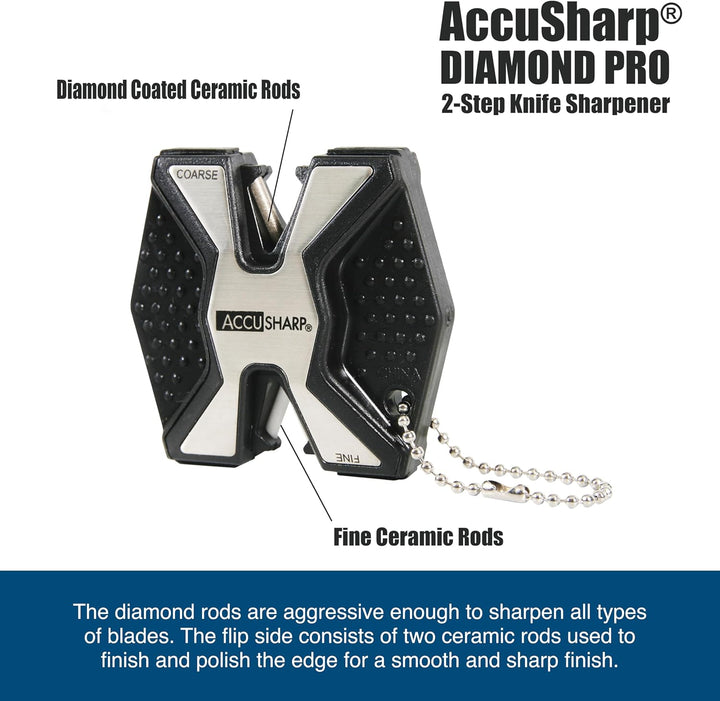 AccuSharp Messerschärfer Sharp and Easy Diamant Pro Rutschfester, Silber, ACCU-017C, Silber