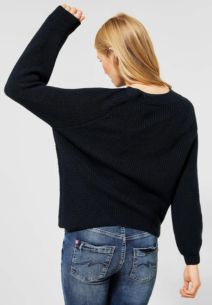 STREET ONE Damen Pullover 34 Dark Blue, 34 Dark Blue