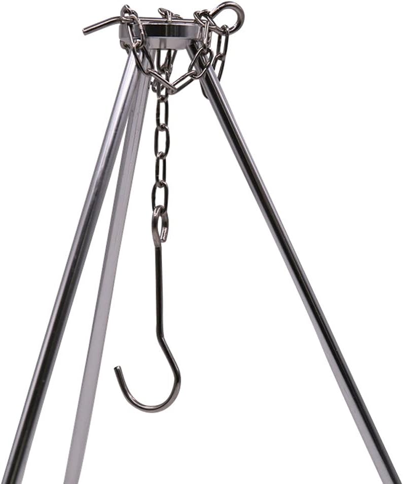 Rayeeley Tragbares Mini-Campingstativ, Lagerfeuer, Kochen, Dutch Oven Stativ, Verstellbares Stativ,