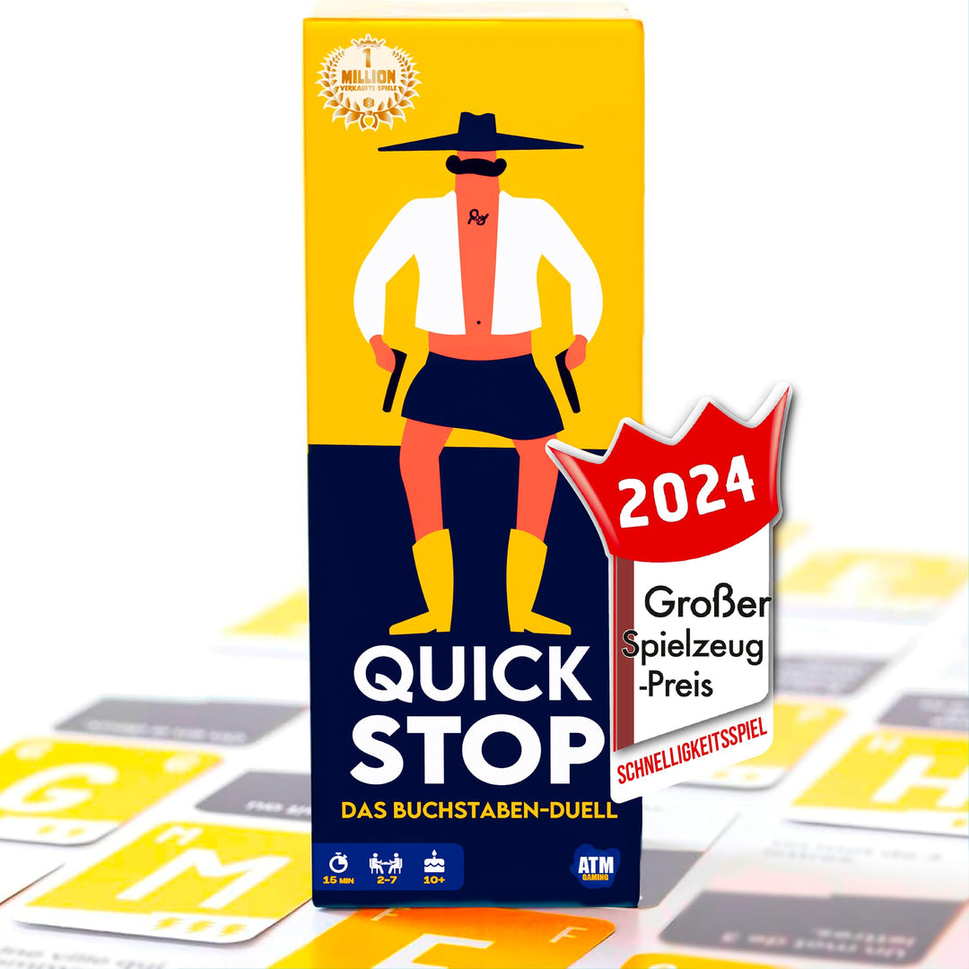 ATM Gaming Quickstop - Das Buchstaben-Duell - Kartenspiel für Jugendliche und Erwachsene - Schnell u