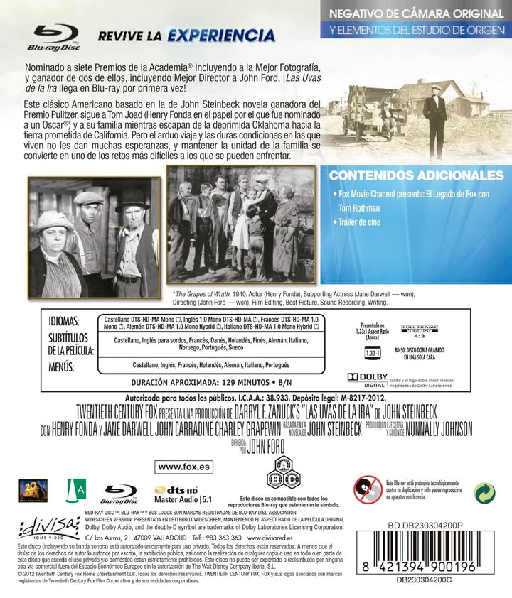 Früchte des Zorns (1940) Blu Ray mit deutschem Ton, Blu-ray