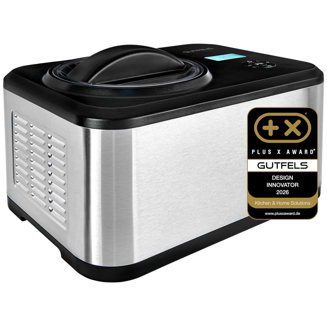 Eismaschine ICE CREAM 4025 | 1,5 Liter | 120 Watt | 4 Programme | Timer | Display | Edelstahlbehälte