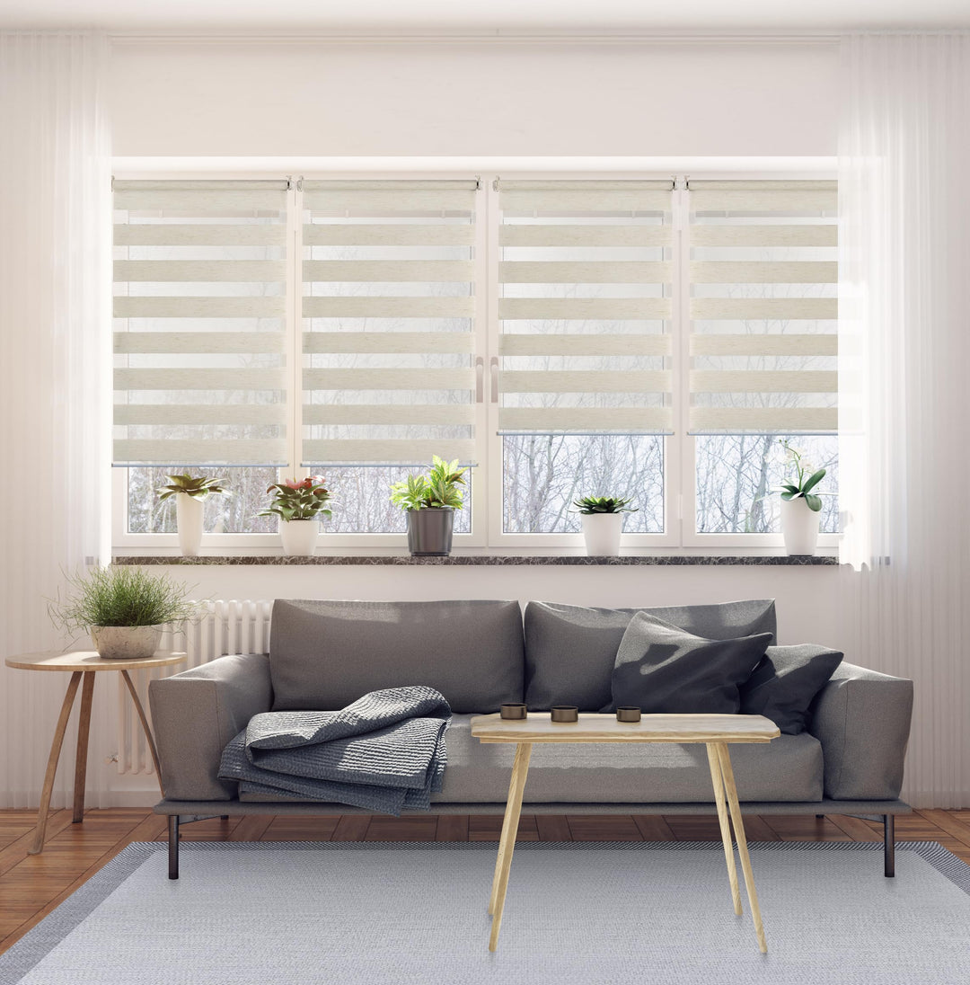STORESDECO Doppelrollo Klemmfix ohne Bohren. Klemmrollo Einfache Montage, Zebra Rollo lichtdurchläss