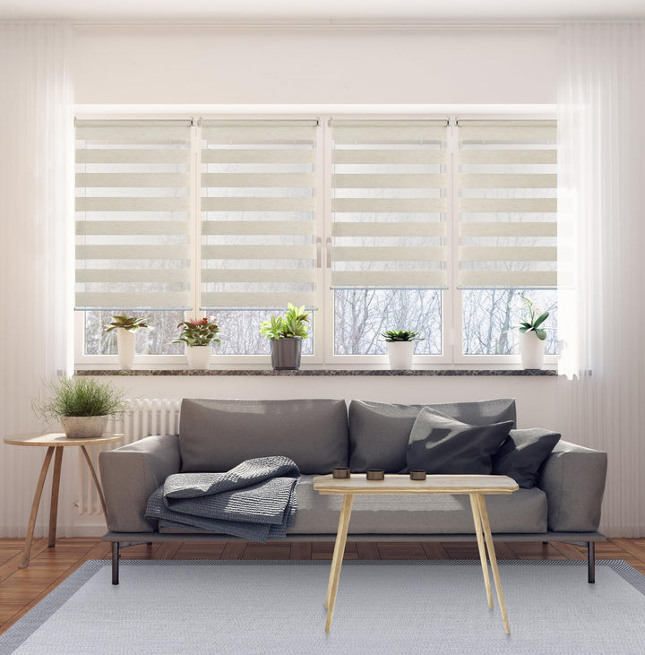 STORESDECO Doppelrollo Klemmfix ohne Bohren. Klemmrollo Einfache Montage, Zebra Rollo lichtdurchläss