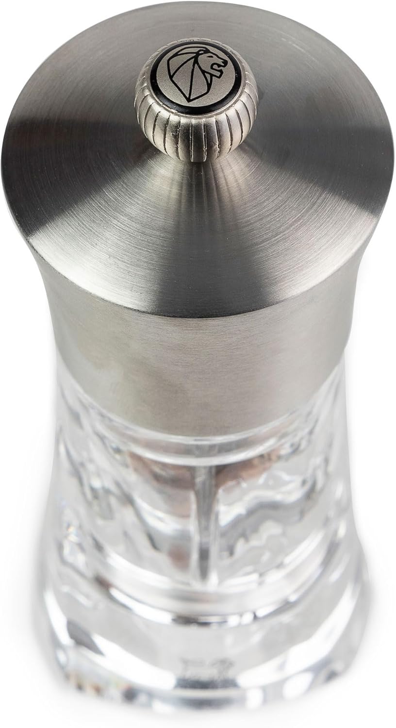 Peugeot P29050 Ouessant Manuelle Chilimühle, Höhe: 14 cm, Edelstahl/Acryl, Transparent, 29050, Chili