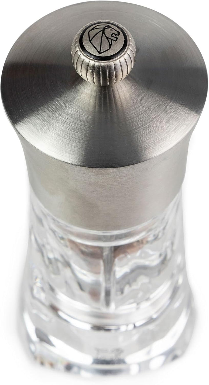 Peugeot P29050 Ouessant Manuelle Chilimühle, Höhe: 14 cm, Edelstahl/Acryl, Transparent, 29050, Chili