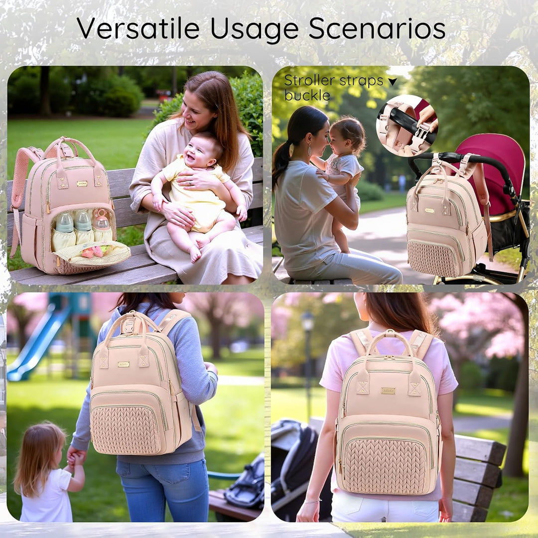 AIJIEKE Wickeltasche Rucksack, multifunktionale, wasserdichte Wickeltasche, Reiseutensilien, Babytas