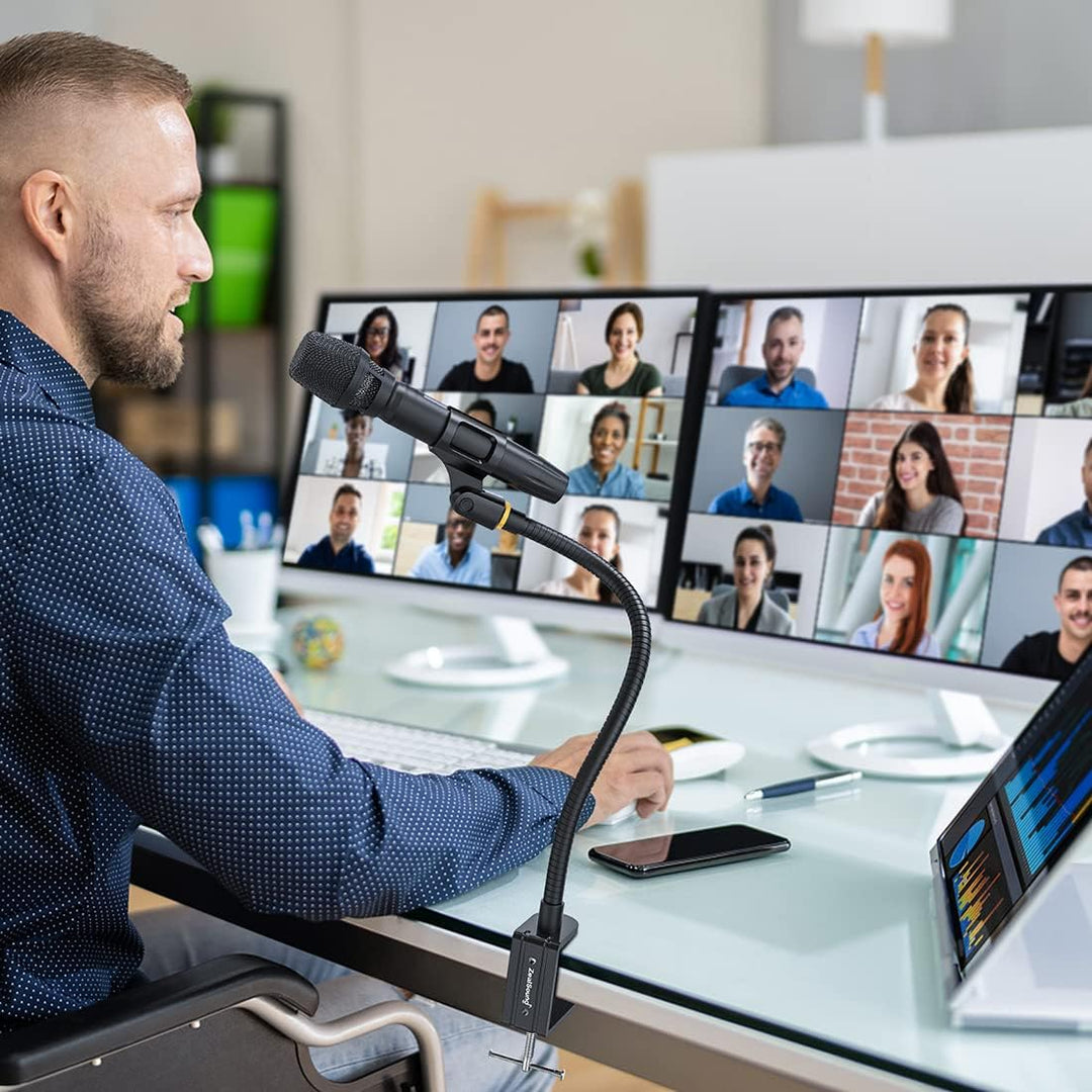 ZealSound Mikrofon Arm, Flexibel Schwanenhals Mikrofonständer, Kompakt Mikrofonarm,Platz auf dem Sch