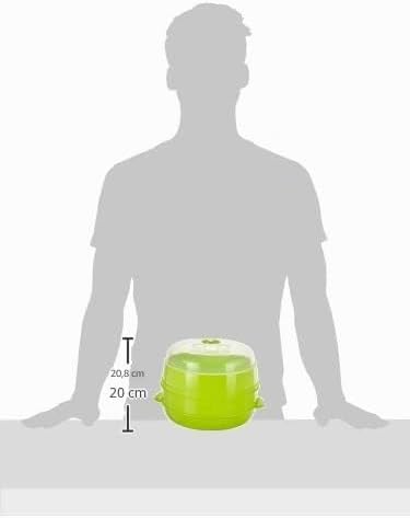 InnovaGoods - Doppel-Dampfgarer für Mikrowelle, Schnelles gesundes Kochen, BPA-frei, Leicht zu reini