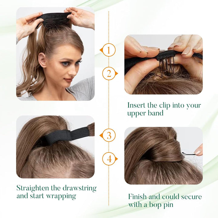 Easyouth Zopf Extensions Echthaar Blond Ponytail Haarverlangerung Echthaar zopf Extensions Platinblo