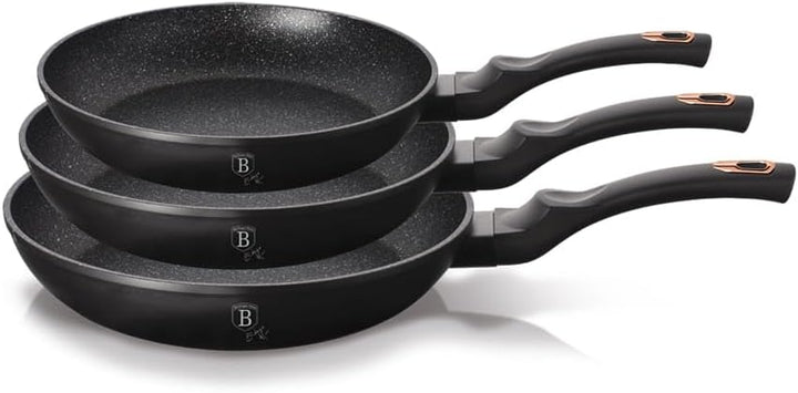 Cristalray Berlinger Haus BH/6158F 3er-Set geschmiedete Aluminiumpfannen 20/24/28 cm, Rose Collectio