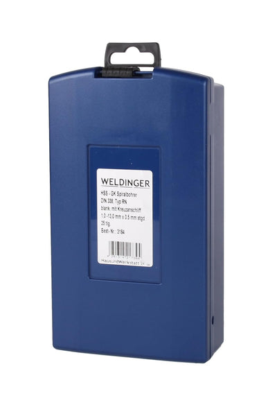 WELDINGER HSS-GK DIN 338 Metallbohrerset 25-teilig 1-13,0 mm 0,5 mm steigend profilgeschliffen (Spir