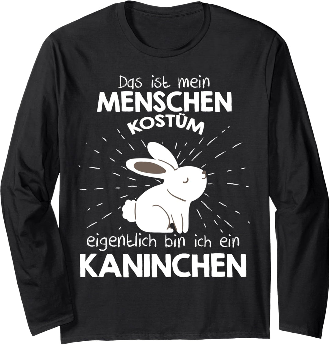 Mein Menschen Kostüm Bin ich ein Kaninchen, Halloween Outfit Langarmshirt