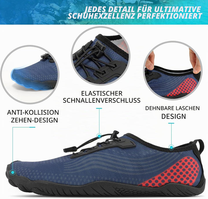 ZHR Badeschuhe Herren Damen rutschfest Barfussschuhe Leicht Schnell Trocknend Wasserschuhe Schwimmsc