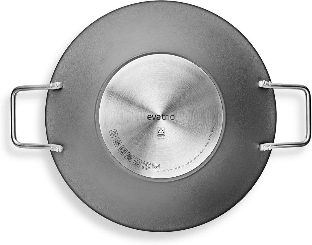 Eva Trio | Grey Line Wok 5,0 l 32 cm keramische Slip-Let®-Antihaftbeschichtung |EIN vielseitiger Küc