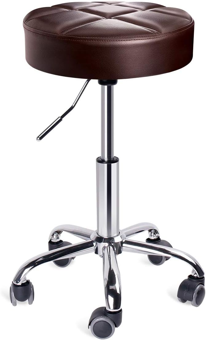 Leader Accessories Drehhocker höhenverstellbar Rollhocker Funktionaler Arbeitshocker Studiohocker im