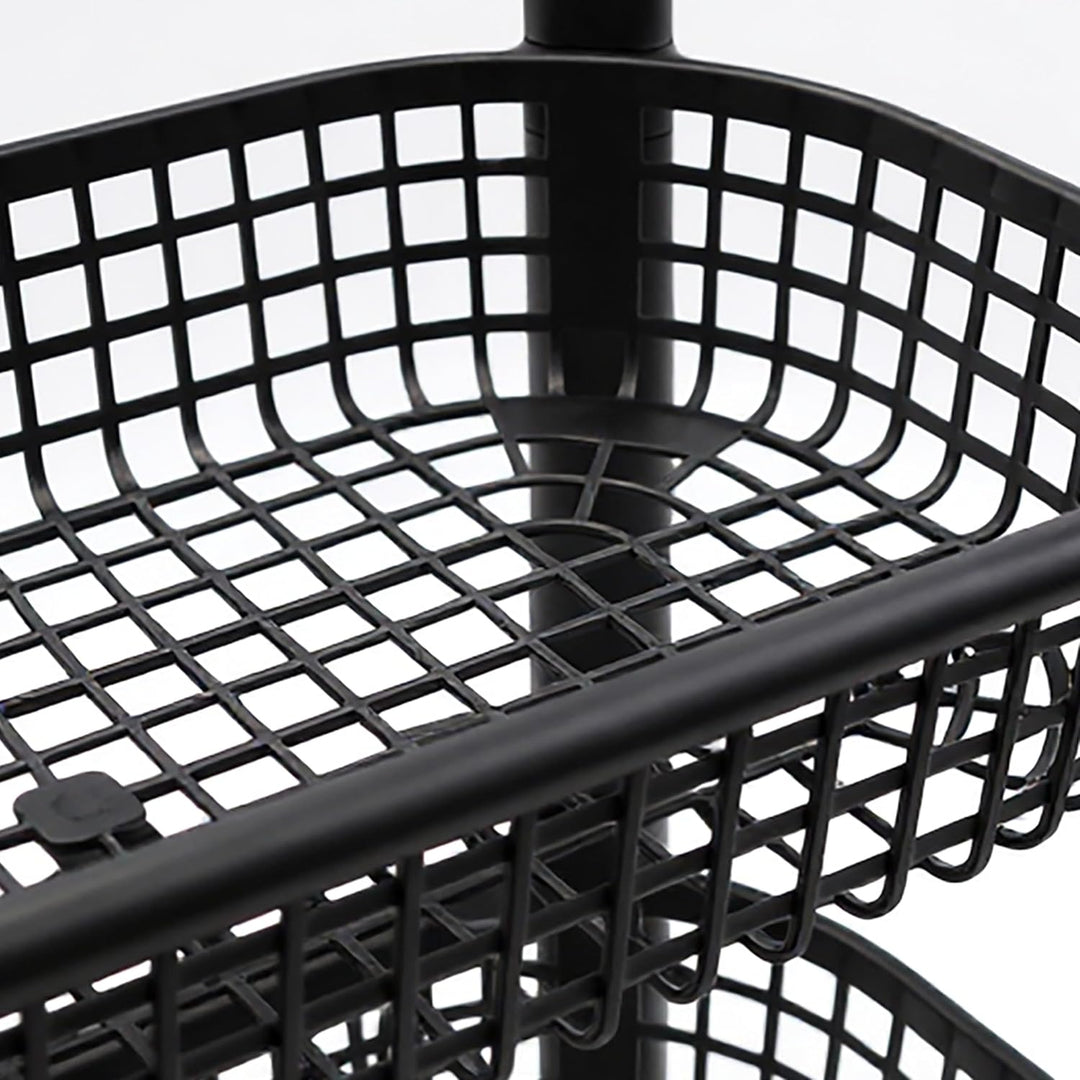 Spetebo Küchenwagen auf Rollen mit 4 Korb Ablagen 79 x 46 cm Made in EU - schwarz - Kunststoff Rollw