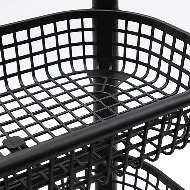 Spetebo Küchenwagen auf Rollen mit 4 Korb Ablagen 79 x 46 cm Made in EU - schwarz - Kunststoff Rollw
