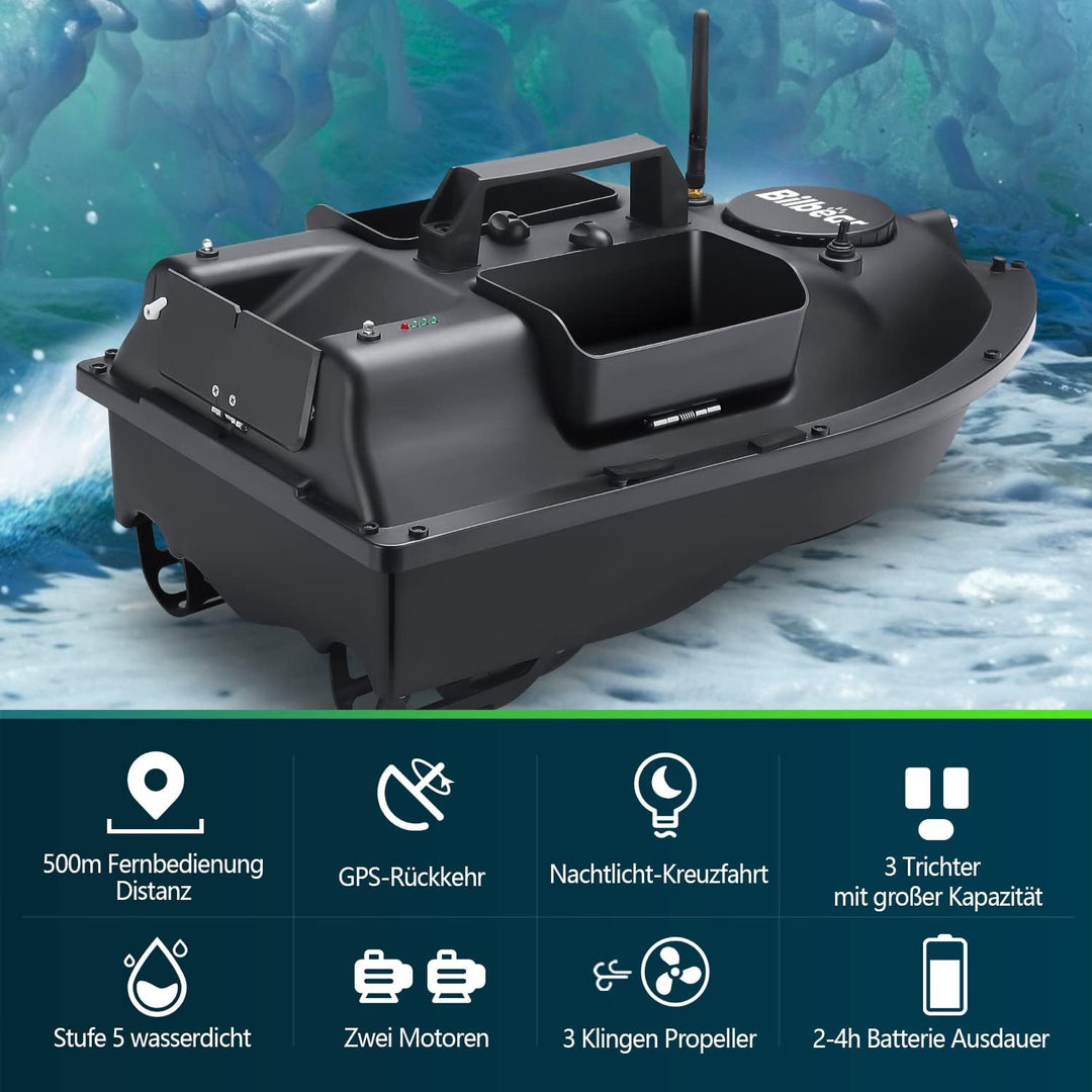 Bilbear GPS Köderboot Futterboot mit Echolot und GPS Köderlieferboot Karpfenfischen Angelköderboot,F