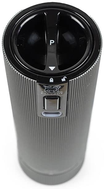 PEUGEOT - Wiederaufladbare elektrische u‘Select-Salzmühle Line 15 cm + Steinsalz - 6 voreingestellte