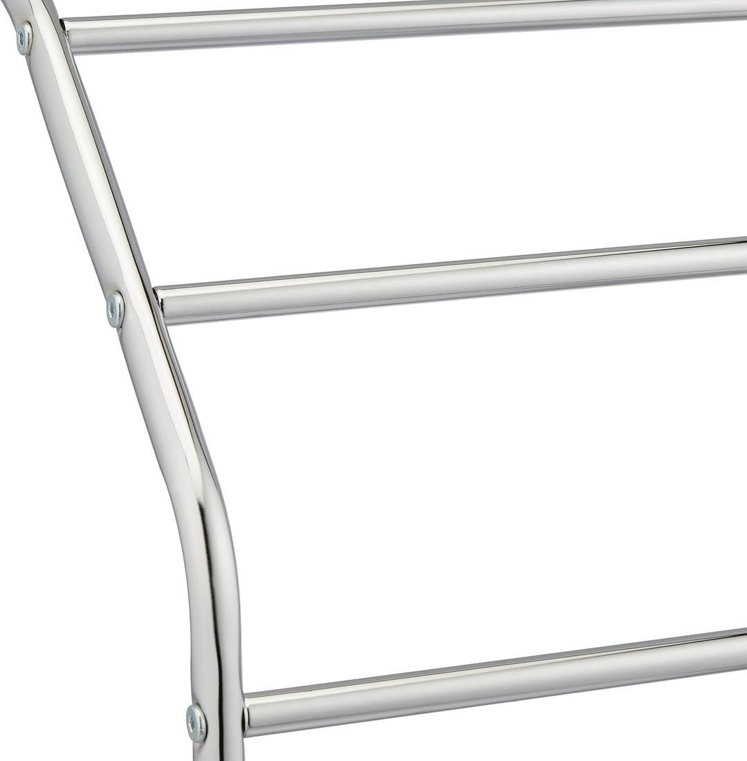 Relaxdays Handtuchständer, 3 Stangen, Ablage, freistehend, Stahl, HxBxT: 83,5x57,5x25,5 cm, Duschtuc