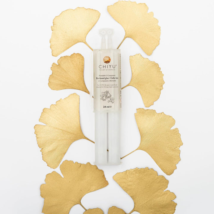 CHIYU Bio Kintsugi Reparatur Set: Bio Repair Kit - Gold & Silber – Goldkleber - Biobasiert – Lebensm