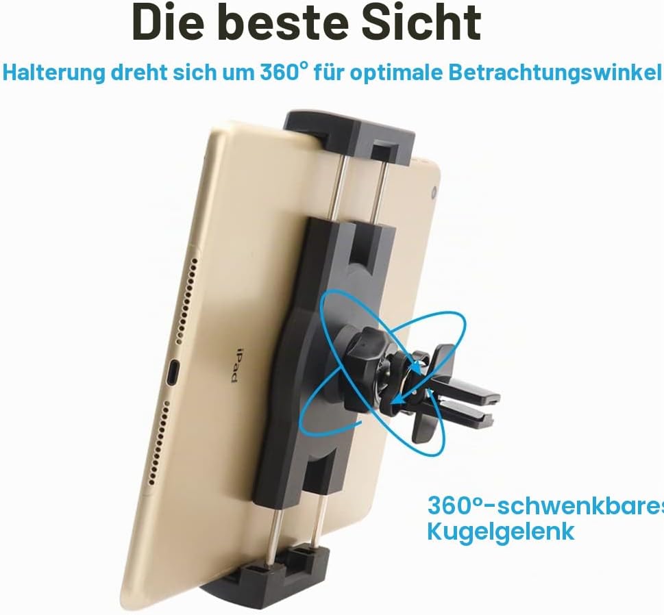 Oilcan Tablet Autohalterung Lüftung Handyhalter, KFZ Vorne Entlüftung Tablet Halterung mit Verstellb