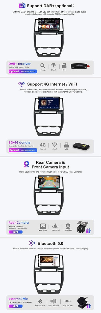 SXAUTO Android 12-6G+128G - IPS Autoradio für Land Rover Freelander 2 (2007-2012) - Eingebaut Carpla