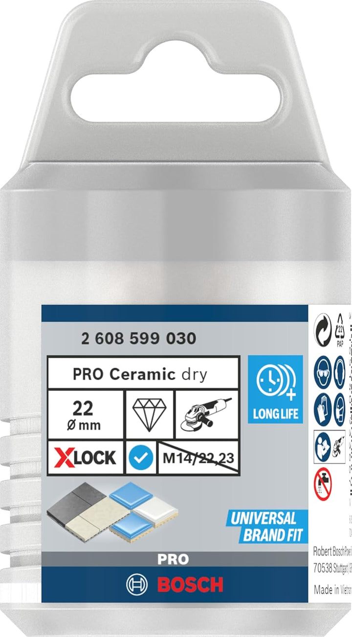 Bosch Professional 1x Diamanttrockenbohrer Best (für Keramik, X-LOCK, Dry Speed, Ø 22 mm, Arbeitslän