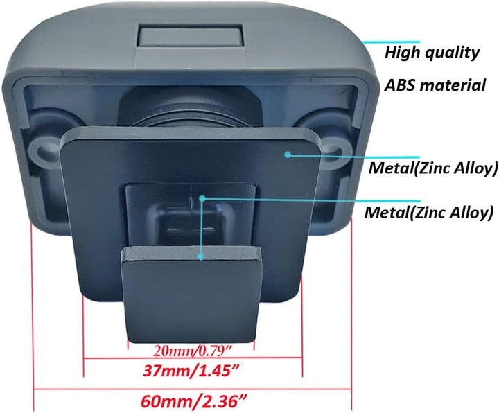 PUROCEAN Metall-Druckknopf-Verriegelung, quadratisch, für Wohnmobile, Schwarz, 6 Packungen, Schwarz