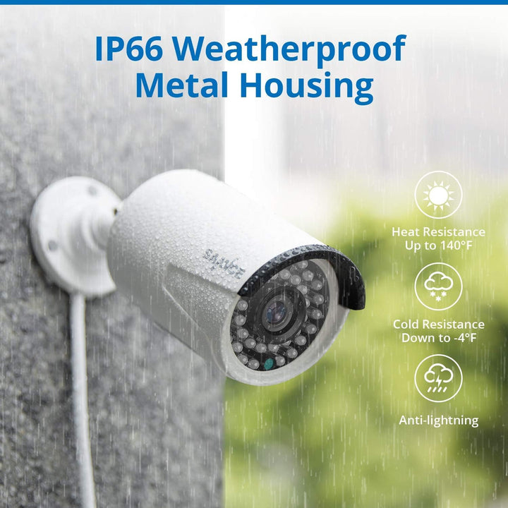 SANNCE PoE 5MP Überwachungsset, 2 Kameras für Innen und Aussen, 36 Stück IR-LEDs, IP66, wetterfestes