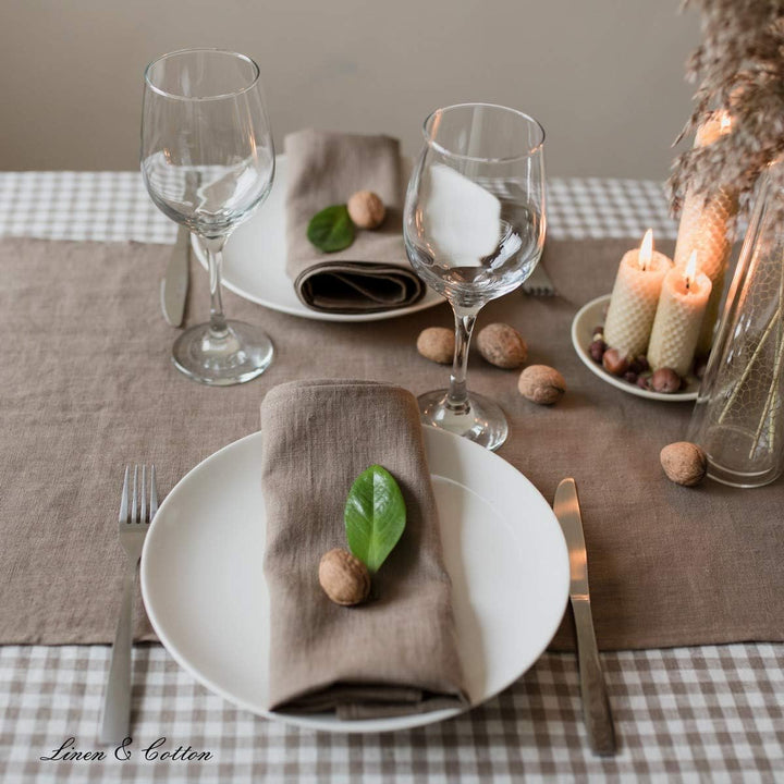 Linen &amp; Cotton Hochwertige 4 x Stoffservietten/Servietten Stoff/Leinenservietten Hygge -100% Leinen,