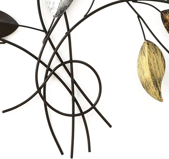 Boltze Wand Objekt Relief Eisen Blätter Baum Wohn Zimmer Dekoration Mehrfarbig 107 cm 1015865