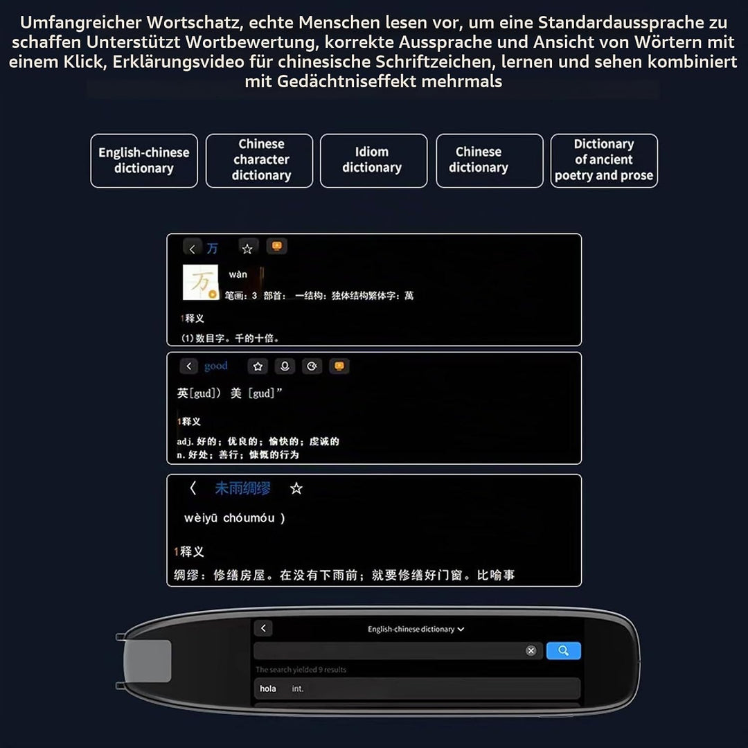 Scan Reader Pen, Scan Reader Pen, Smart Voice Translator Pen Sprachübersetzer Online 142 Sprachen Di