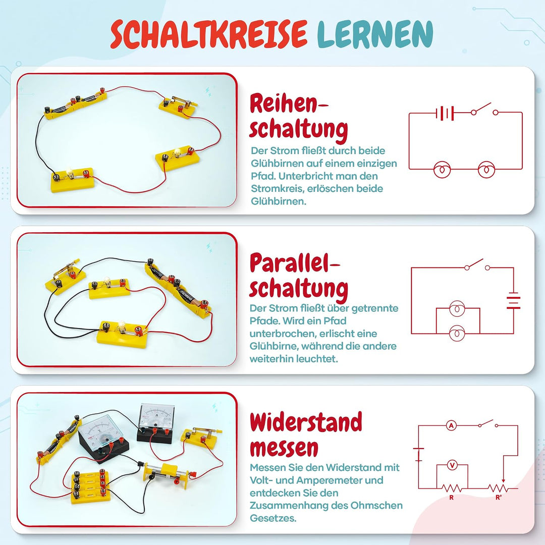 Teenii Elektrizität und Magnetismus Experimentierkasten für Kinder, STEM Wissenschaftsset mit Stromk
