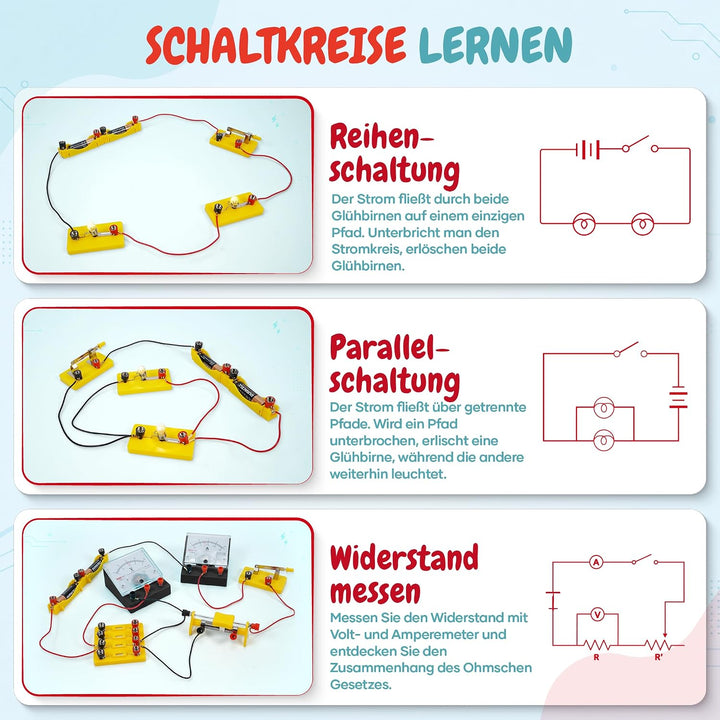 Teenii Elektrizität und Magnetismus Experimentierkasten für Kinder, STEM Wissenschaftsset mit Stromk