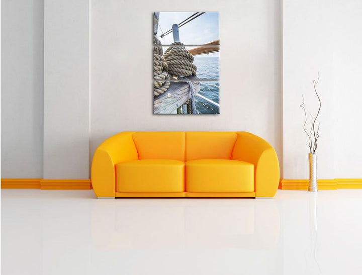 Pixxprint Tau Seil auf Schiff 3Teiler 120x80 cm Leinwandbild Wandbild Kunstdruck