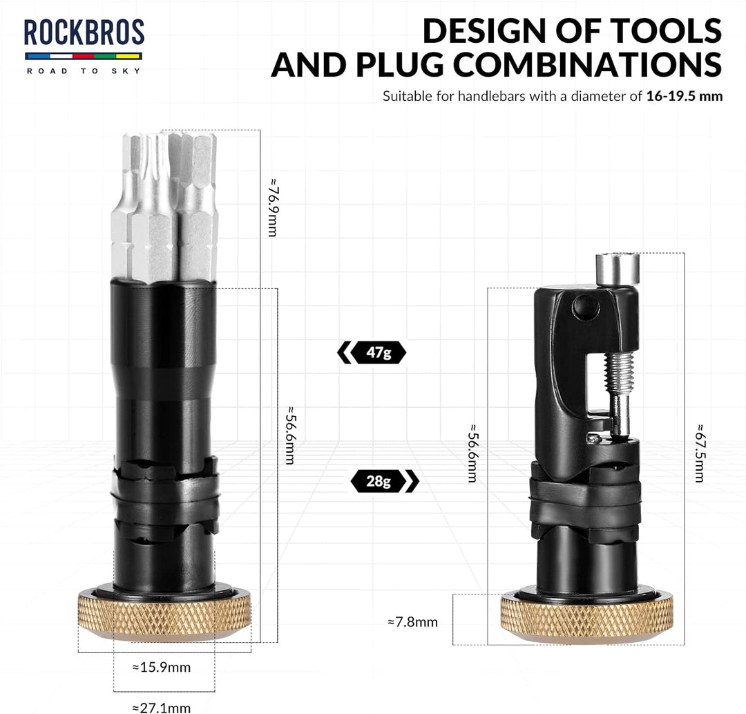 ROCKBROS Road-to-Sky Multifunktionswerkzeug Fahrrad Multitool 5 in 1 Reparatur Set Werkzeug als Lenk