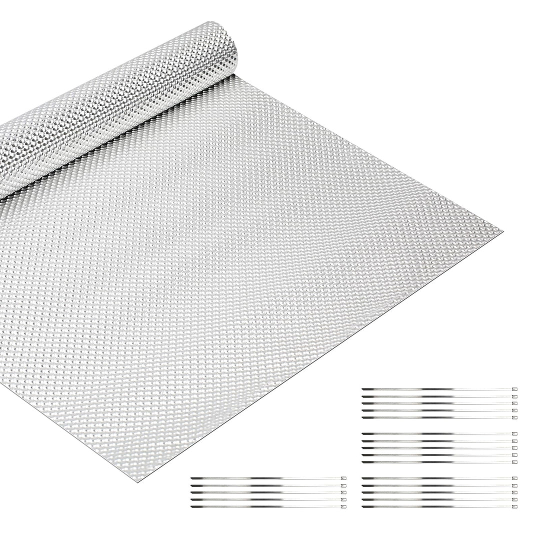 Hitzeschutz aus Geprägtem Aluminium mit 20 Kabelbindern aus Edelstahl, Hitzeschutzblech Auto für Aus