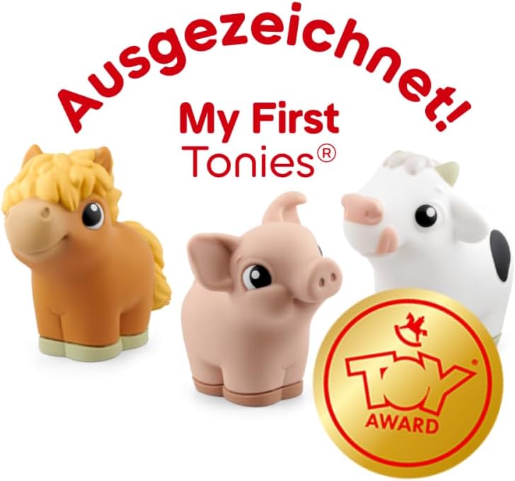 tonies® Starter Set Toniebox 2 – Himmelblau, My First Bauernhof Hörfigur, Interaktiver Audioplayer f