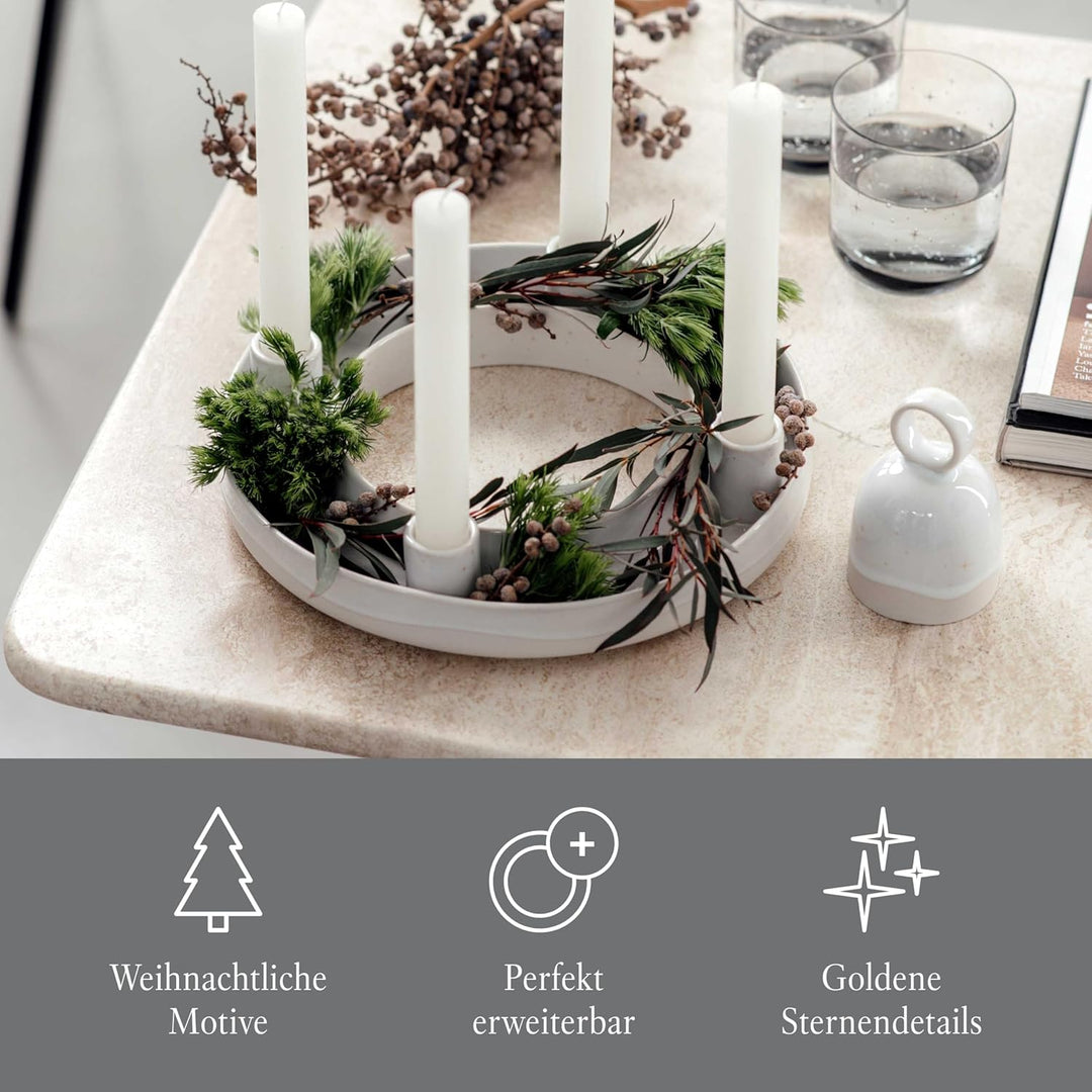 like. by Villeroy & Boch Winter Glow Adventskranz, 26x26x5,5 cm, Adventskranz