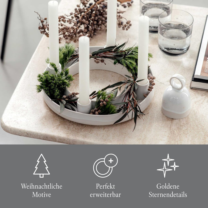like. by Villeroy & Boch Winter Glow Adventskranz, 26x26x5,5 cm, Adventskranz